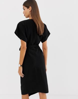 black wrap dress asos