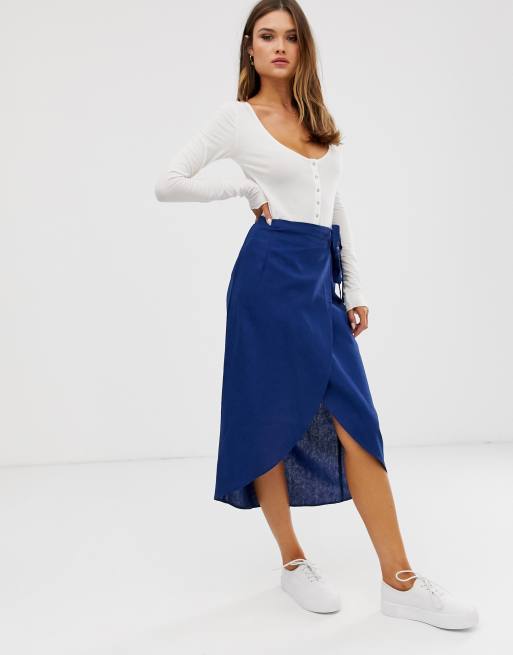 Asos midi 2025 wrap skirt