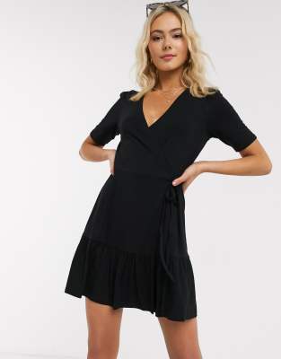 asos design wrap mini dress