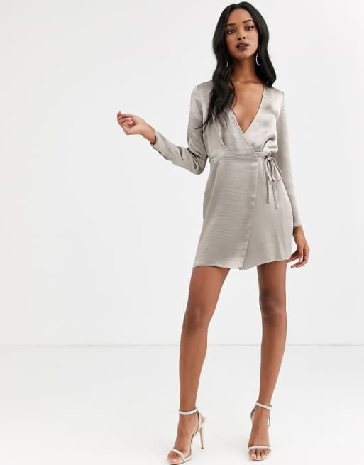 Asos wrap store mini dress