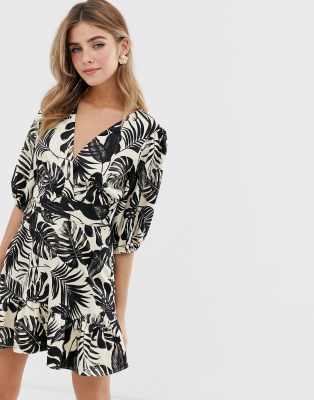 asos design wrap mini dress