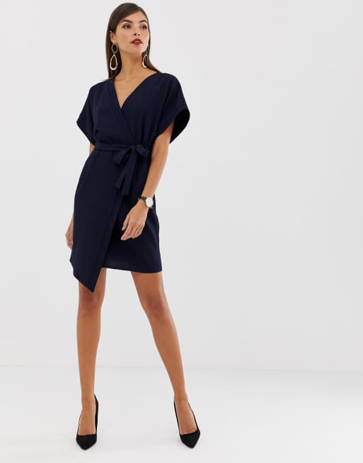 Asos design on sale wrap mini dress