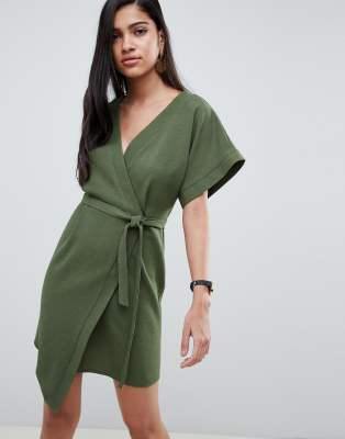 asos design wrap mini dress