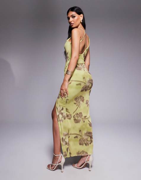 ASOS DESIGN wrap neck detail with exposed seams maxi dress in floral print - view 1