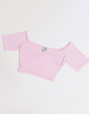 asos pink crop top