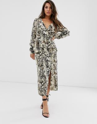 asos snake print midi dress