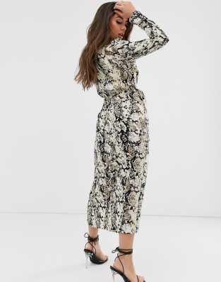 asos snake print midi dress