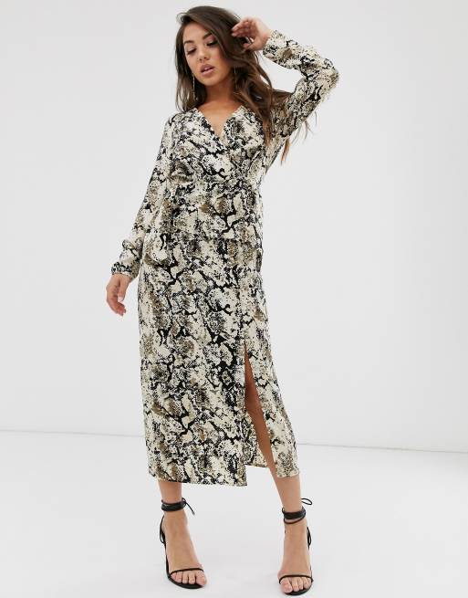 Asos snake print midi dress sale