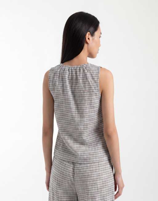 ASOS DESIGN wrap over tie side top in plaid - part of a set, 3 of 4