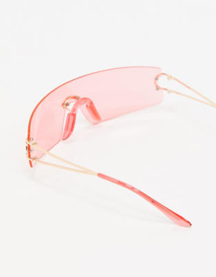 pink wrap around sunglasses