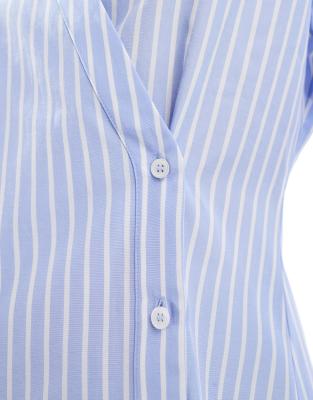 ASOS DESIGN wrap shirt with cocoon sleeve in stripe