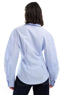 ASOS DESIGN wrap shirt with cocoon sleeve in stripe