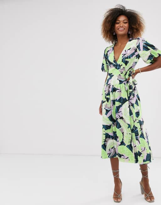 Asos palm hotsell print dress