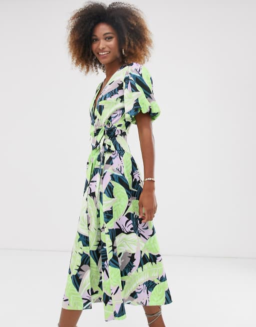 Asos palm print outlet dress