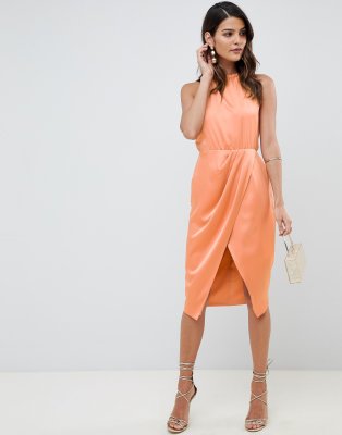 wrap skirt midi dress