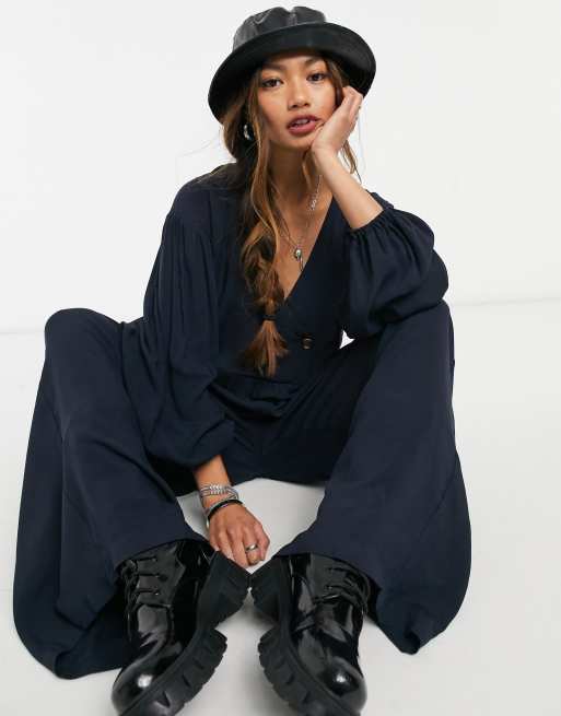 Asos navy hot sale jumpsuit