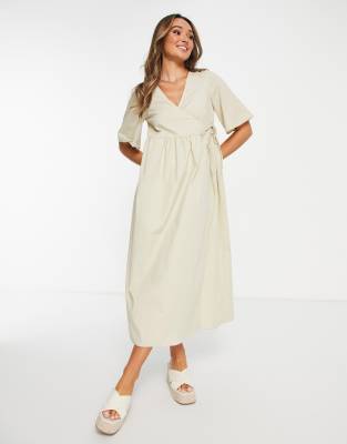 linen smock midi dress