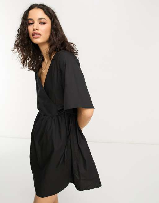 Asos design hot sale wrap mini dress