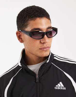 ASOS DESIGN ASOS DESIGN wrap sunglasses in black with smoke lens