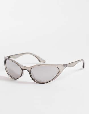 Asos Design Wrap Sunglasses In Gray