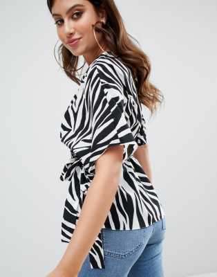 asos zebra print top