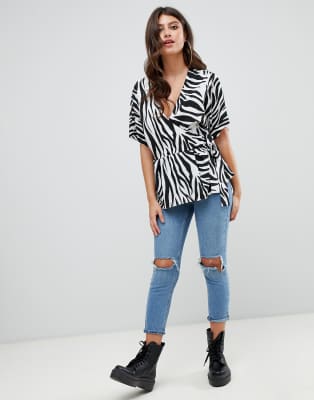 asos zebra print top