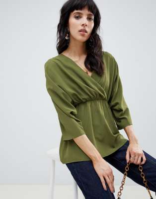 ruched wrap top