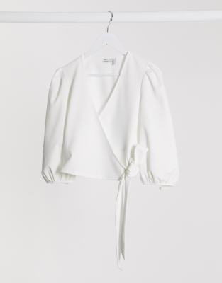 asos white wrap top