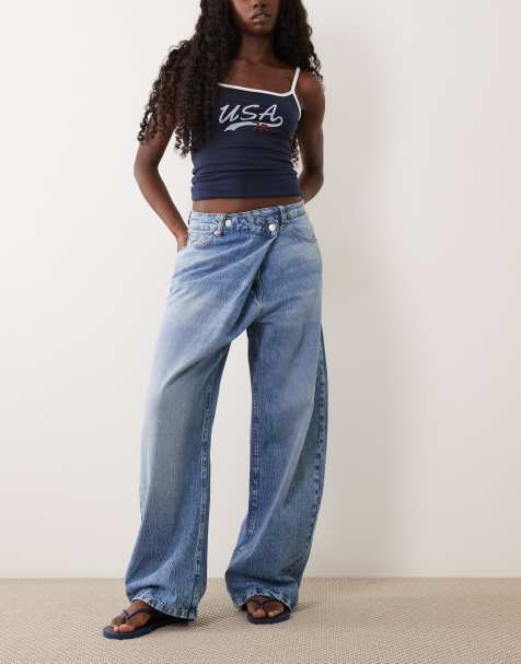 ASOS DESIGN wrap waist barrel jean - view 1