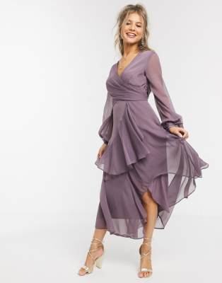 midi mauve dress