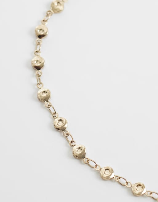 ASOS DESIGN wraparound necklace with tassel detail in gold tone, 2 of 4