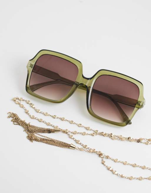 ASOS DESIGN wraparound necklace with tassel detail in gold tone, 4 of 4