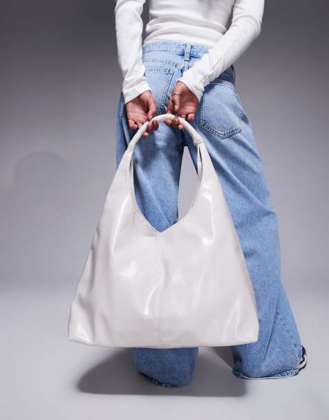 ASOS DESIGN wrapped handle tote bag in off white - view 1