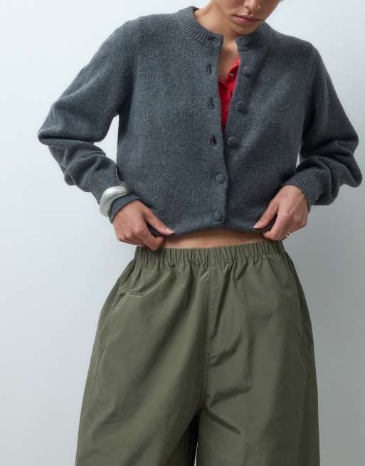 ASOS DESIGN wsuwane spodnie balloon w kolorze khaki, 2 z 5