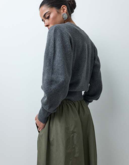 ASOS DESIGN wsuwane spodnie balloon w kolorze khaki, 5 z 5