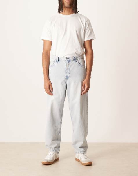 ASOS DESIGN loose straight fit jeans in bleach wash