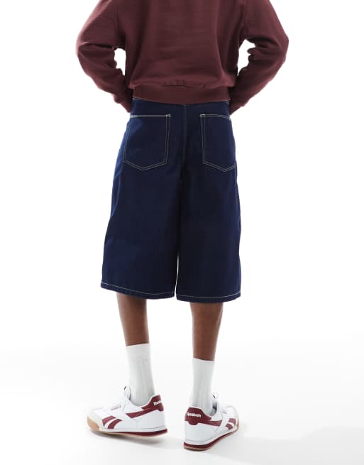 ASOS DESIGN – Wydłużone jortsy jeansowe w kolorze indygo, 3 z 5