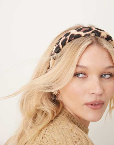 ASOS DESIGN – Wyściełana opaska na głowę ze wzorem panterkę - view 1
