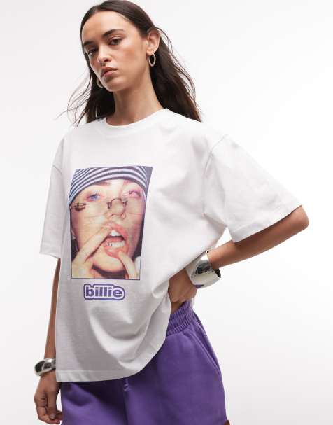 ASOS DESIGN X BILLIE EILISH official merch licence relaxed t-shirt in white - view 1
