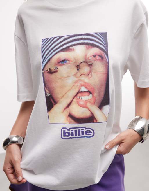 ASOS DESIGN X BILLIE EILISH official merch licence relaxed t-shirt in white, 2 of 4