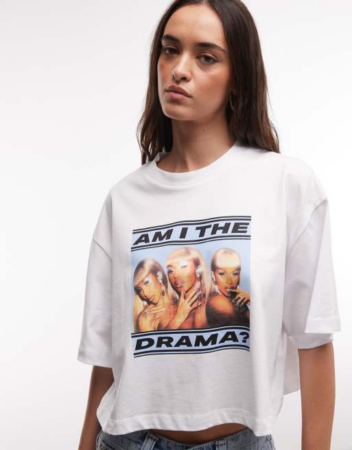 ASOS DESIGN X Cardi B official merch licence boxy printed t-shirt in white, 2 of 4