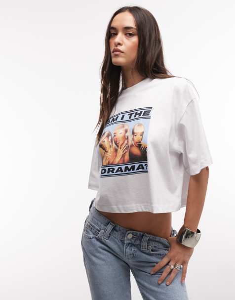 ASOS DESIGN X Cardi B official merch license boxy printed t-shirt in white