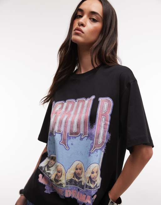 ASOS DESIGN x Cardi B official merch license T-shirt in black with graphic, 3 of 4