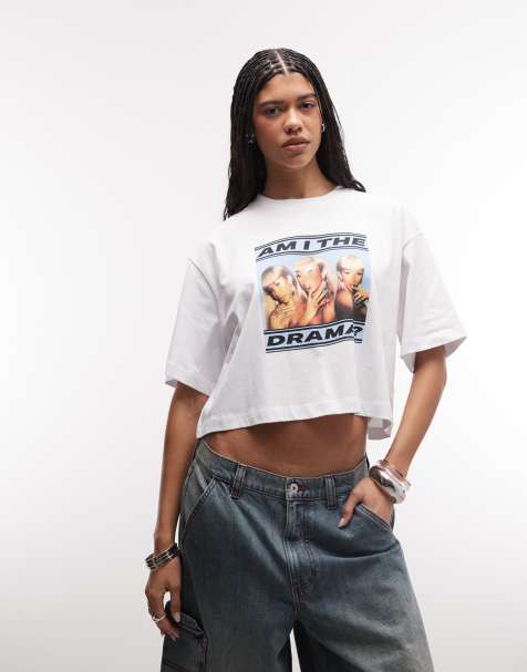 ASOS DESIGN X Cardi B - Recht T-shirt met gelicenseerde officiële merch-print in wit - view 1