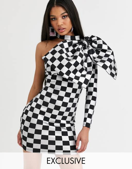 Asos discount checkered dress