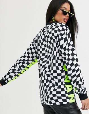 checkerboard long sleeve t shirt