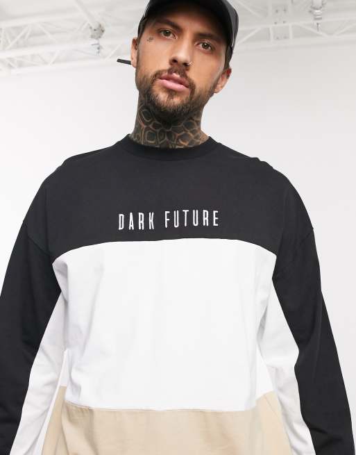 ASOS DESIGN heavyweight oversized baseball jersey in black