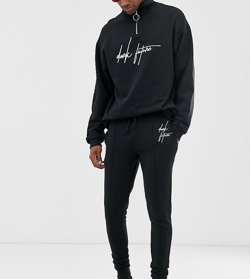 ASOS DESIGN x Dark Future Tall co-ord skinny joggers with placement logo print-Black