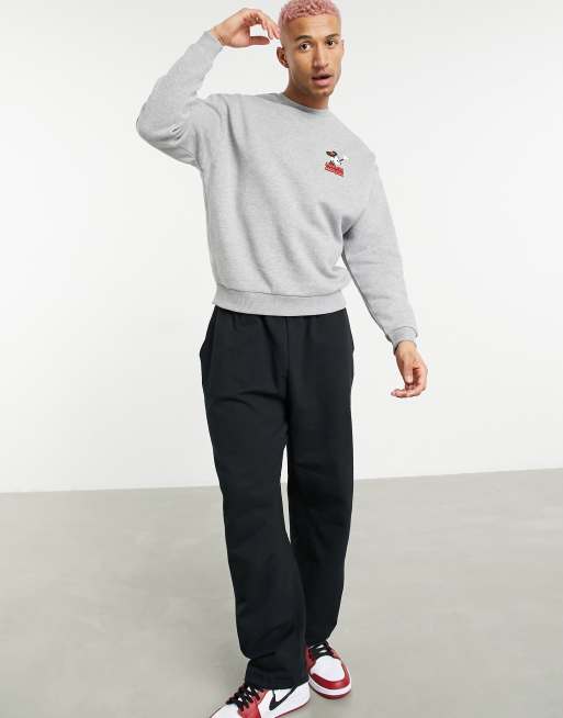 ASOS DESIGN X DISNEY - Sweat à imprimé Minnie Mouse sur le devant - Gris chiné