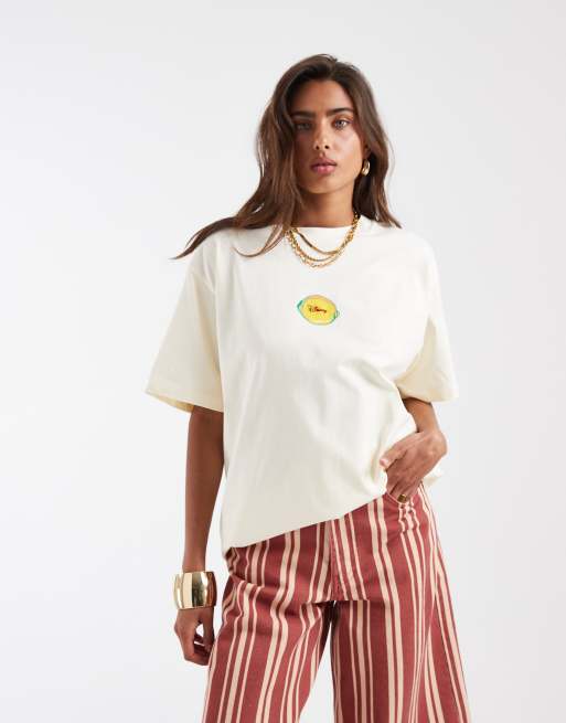 ASOS DESIGN x Disney - T-shirt à imprimé citron Mickey Mouse et broderie - Jaune, 2 de 4